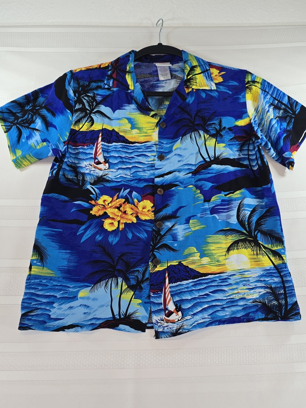 Hawaii Hangover Boys Aloha Shirt Blue Sunset